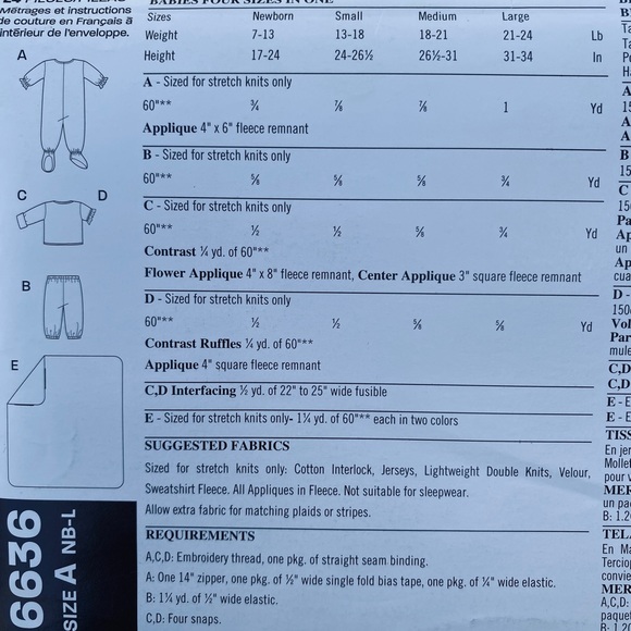 New Look 6636 Baby sewing pattern 2006 never used - Picture 3 of 6